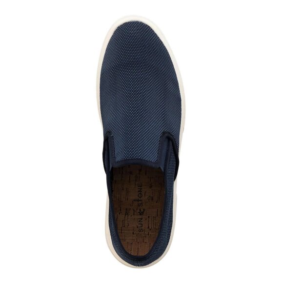 Sun Stone Men's Slip-On Sneakers Breathable Goring Round Toe Navy White 10.5 - Picture 4 of 5